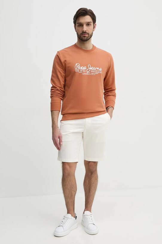 Pepe Jeans bluza bawełniana DUMAS CREW PM582832 pomarańczowy SS25