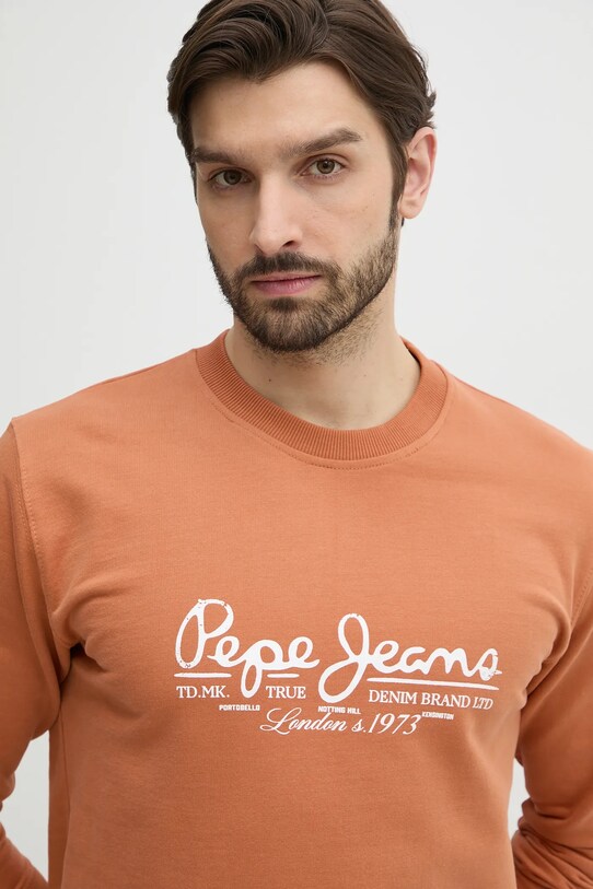 Pepe Jeans bluza bawełniana DUMAS CREW pomarańczowy PM582832