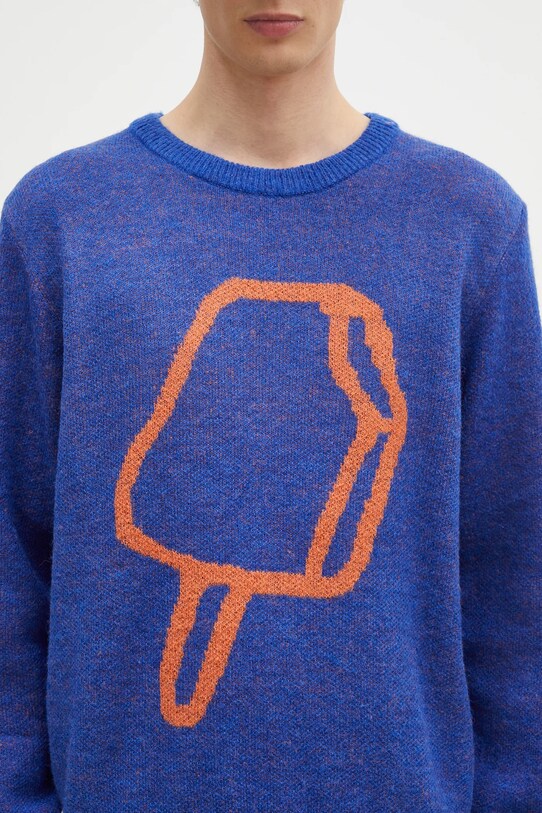 ICECREAM sweter z domieszką wełny Popsicle Crewneck niebieski IC24436