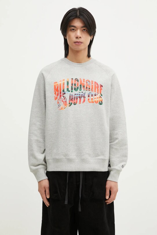 Billionaire Boys Club hanorac de bumbac Tropical Island Fill Arch Logo Crewneck print gri B24439