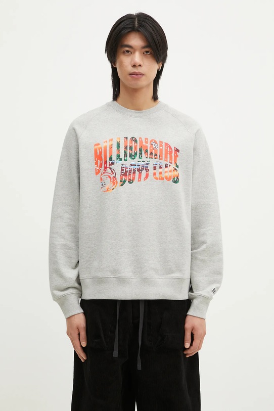 Billionaire Boys Club cotton sweatshirt Tropical Island Fill Arch Logo Crewneck cotton gray B24439
