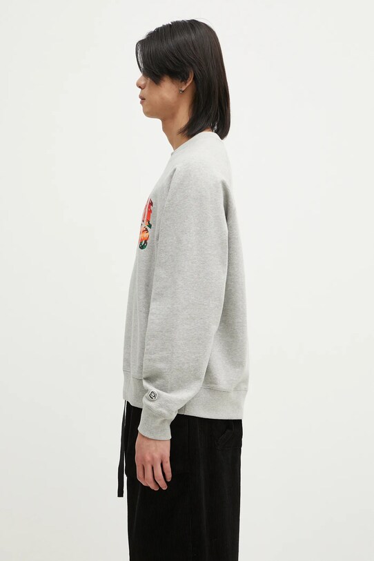Billionaire Boys Club hanorac de bumbac Tropical Island Fill Arch Logo Crewneck B24439 gri SS25