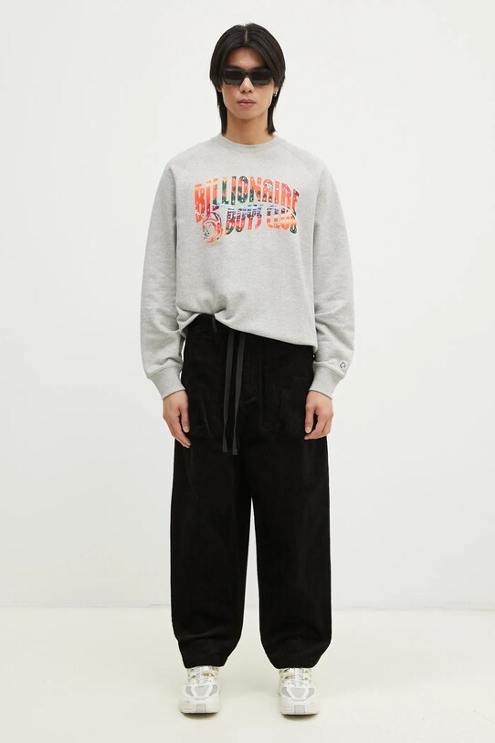 Billionaire Boys Club hanorac de bumbac Tropical Island Fill Arch Logo Crewneck B24439 gri