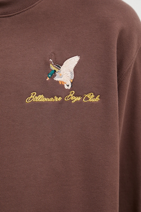 Billionaire Boys Club pamut melegítőfelső Duck Embroidered Crewneck barna B24441..