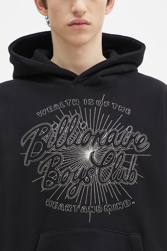 Бавовняна кофта Billionaire Boys Club Script Logo Chainstitch Popover Hood чорний B24448