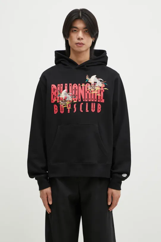 Billionaire Boys Club felpa in cotone Duck Embroidered Straight Logo Popover sovrastampa nero B24450