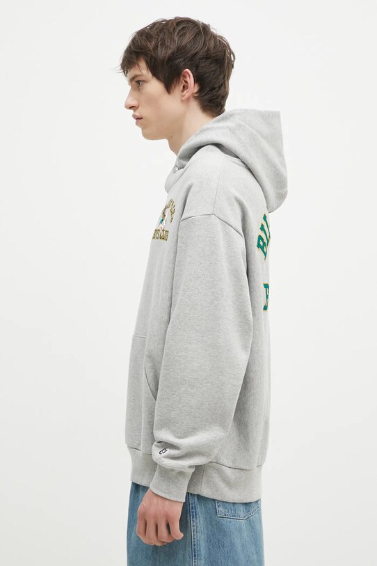 Billionaire Boys Club bluza bawełniana Duck Varsity Embroidered Popover Hood B24451 szary SS25