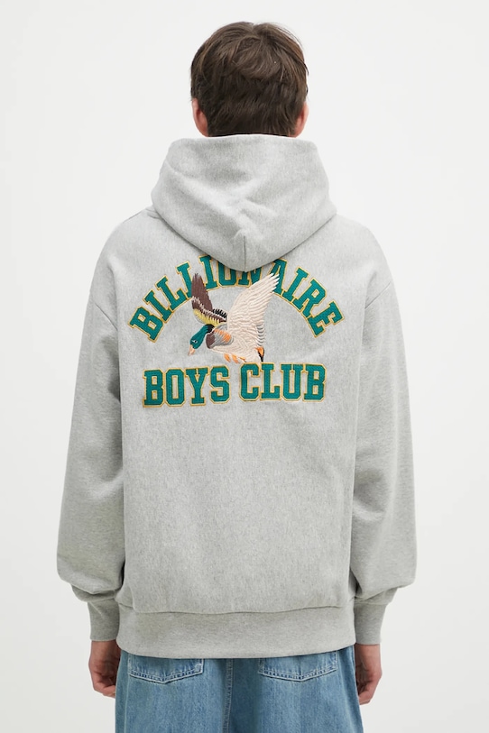 Îmbrăcăminte Billionaire Boys Club hanorac de bumbac Duck Varsity Embroidered Popover Hood B24451 gri