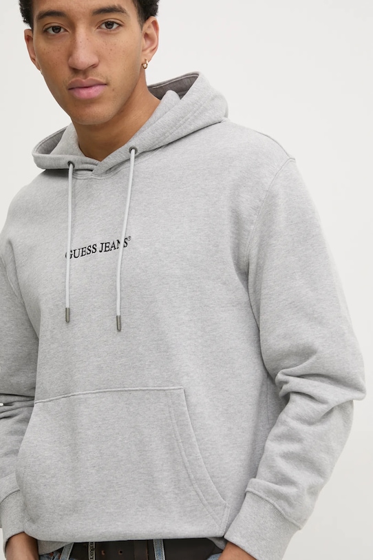 Dukserica Guess Jeans natpis siva M5RQ38.KCPR1