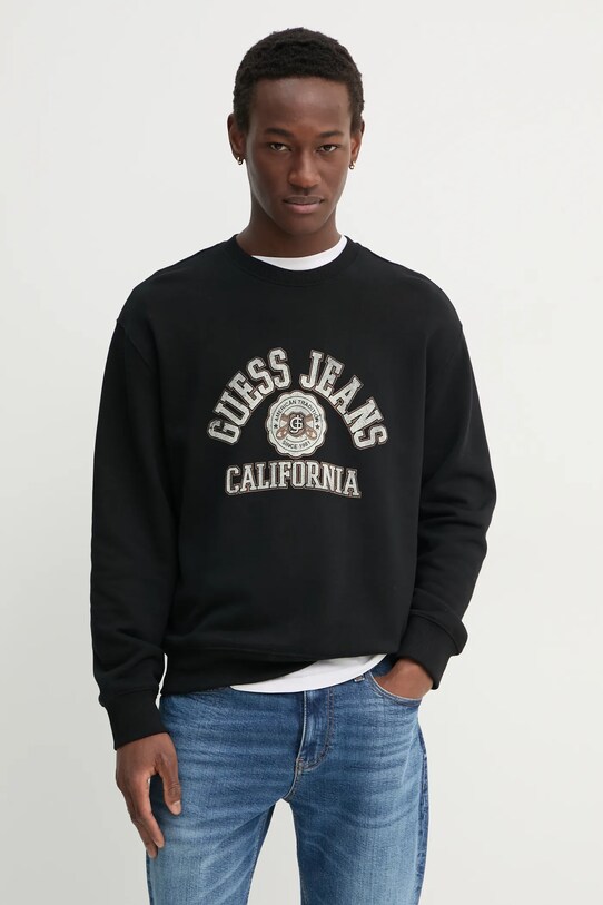 Бавовняна кофта Guess Jeans бавовна чорний M5RQ40.KCPR1