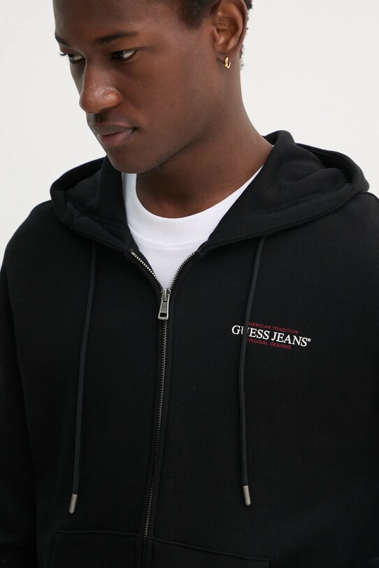 Guess Jeans bluza bawełniana czarny M5RQ45.KCPR1