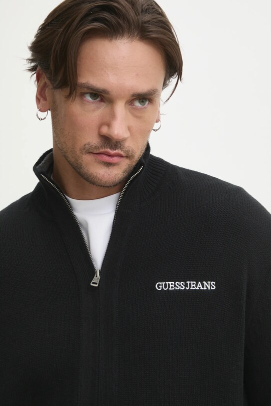 Bombažna jopica Guess Jeans črna M5RR30.Z3HM1