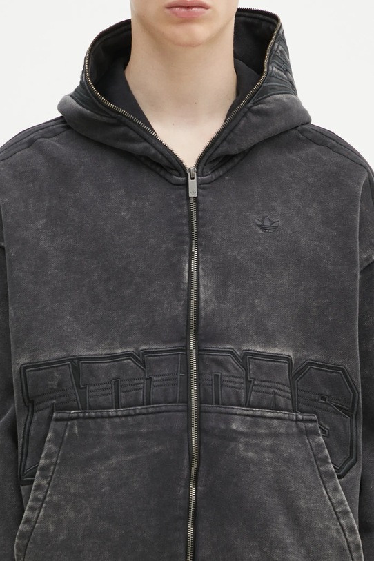 adidas Originals hanorac de bumbac GRAPHIC HOODIE negru JZ5638