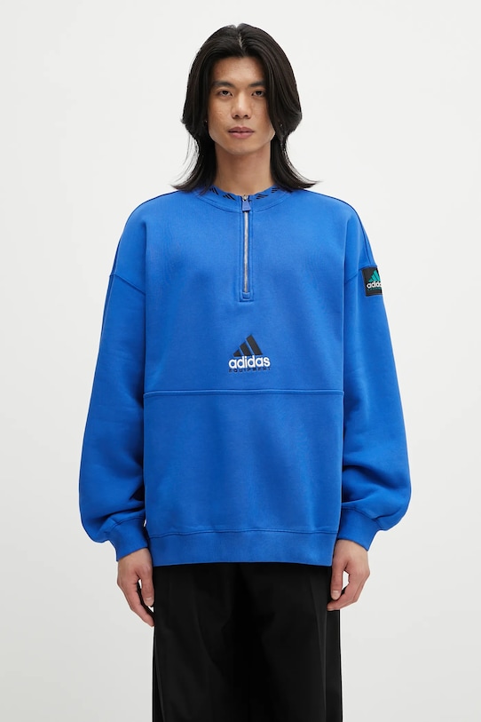 Dukserica adidas Originals Eqt Fleece Hz natpis plava JD0643