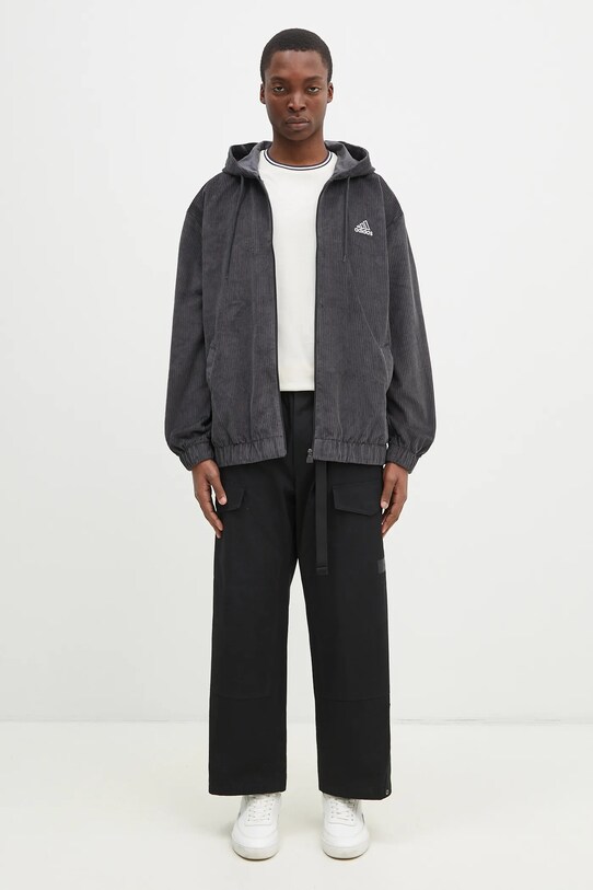 Вельветова кофта adidas Originals Cord Hoodie JD5393 сірий