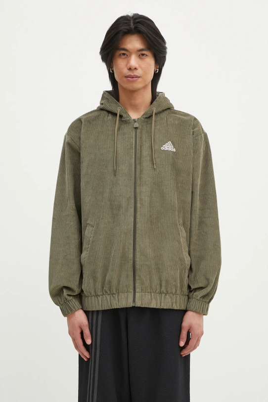 adidas Originals bluza sztruksowa Cord Hoodie z kapturem zielony JD5394