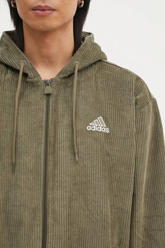 Вельветовая кофта adidas Originals Cord Hoodie зелёный JD5394