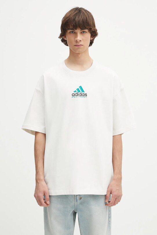 Bavlněné tričko adidas Originals EQT Gfx Tee 2 relaxed bílá JN4845