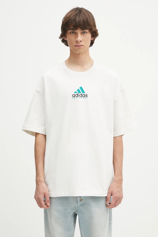 adidas Originals t-shirt in cotone EQT Gfx Tee 2 rilassato bianco JN4845
