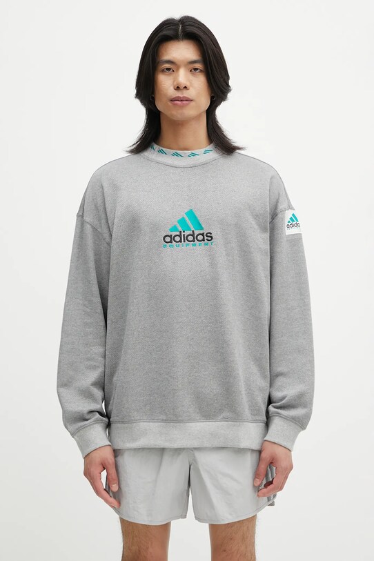 Dukserica adidas Originals EQT Reflective Crewneck Sweatshirt natpis siva JP0190