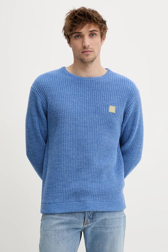 Pulover s dodatkom vune American Vintage s dodatkom vune plava MCRA18AE25