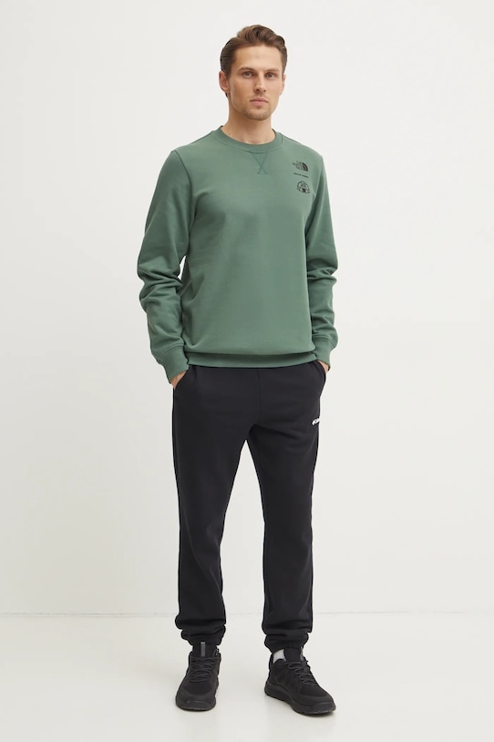 The North Face bluza bawełniana Outdoor Graphic NF0A8C21HCH1 zielony SS25