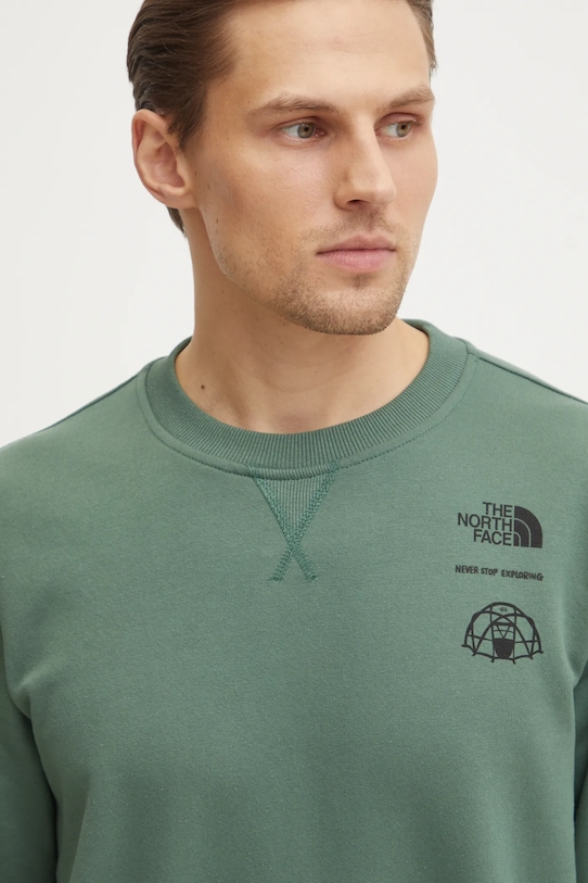 The North Face bluza bawełniana Outdoor Graphic zielony NF0A8C21HCH1