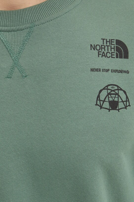 The North Face bluza bawełniana Outdoor Graphic NF0A8C21HCH1 zielony