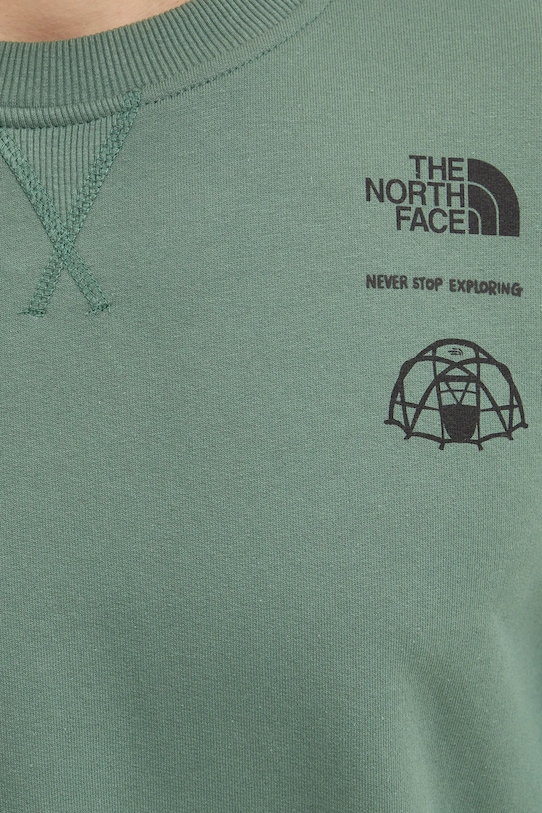 The North Face bluza bawełniana Outdoor Graphic NF0A8C21HCH1 zielony