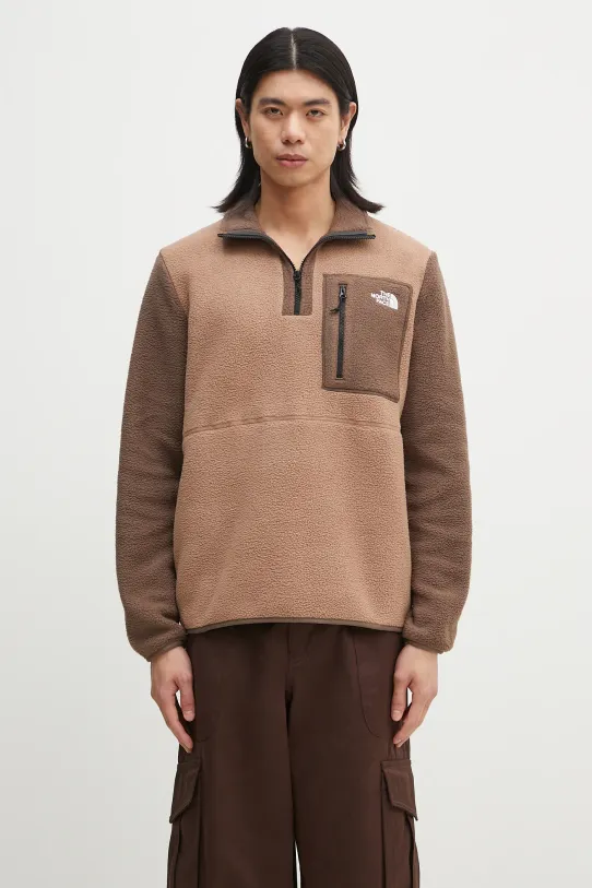 The North Face sports sweatshirt Yumiori fleece brown NF0A883S5QA1