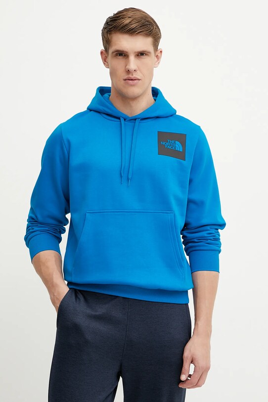 Mikina The North Face Fine s kapucňou modrá NF0A89EUT4S1