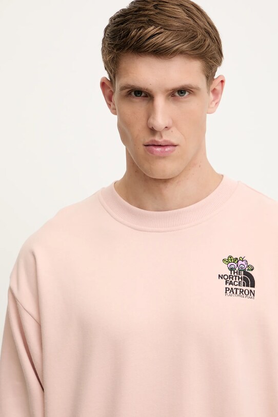 Памучен суичър The North Face Mountain Cleanup розов NF0A8C2ULK61