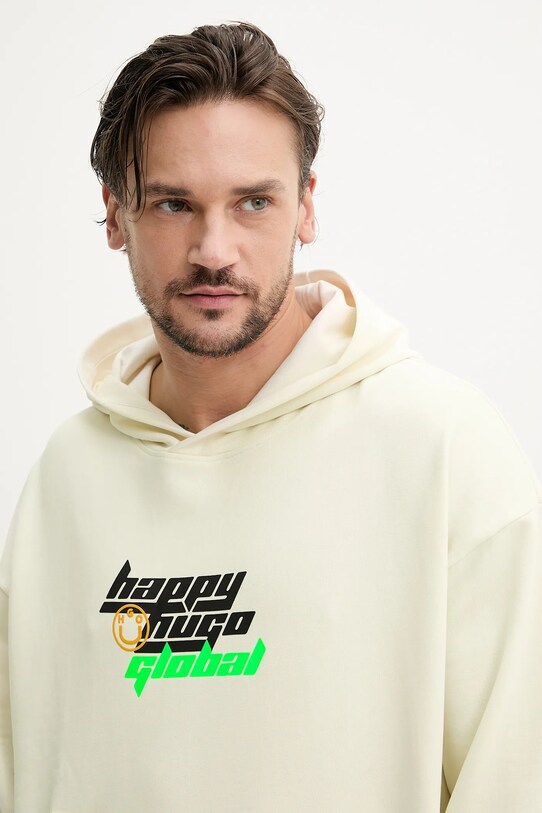 Bavlněná mikina Hugo Blue béžová 50536113