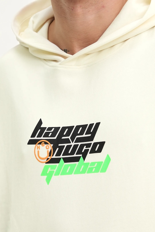 Памучен суичър Hugo Blue 50536113 бежов