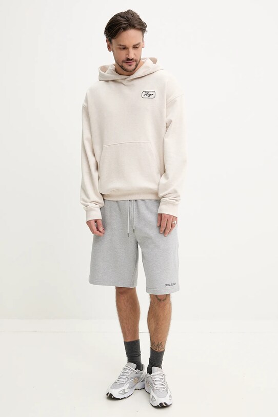 Bavlněná mikina Hugo Blue 50545939 béžová SS25