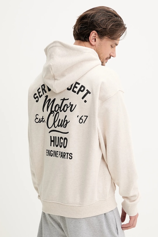 Дрехи Памучен суичър Hugo Blue 50545939 бежов