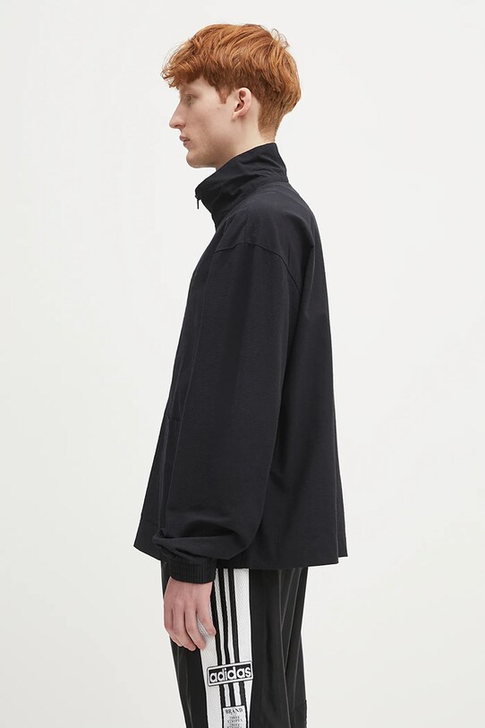 adidas Originals hanorac de bumbac Essentials Seersucker Track Top JD2458 negru SS25