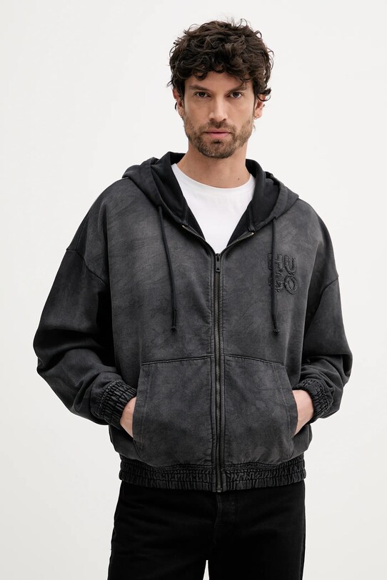 HUGO bluza bawełniana bawełna szary 50535312