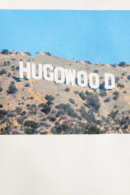 Βαμβακερή μπλούζα HUGO 50537546 μπεζ