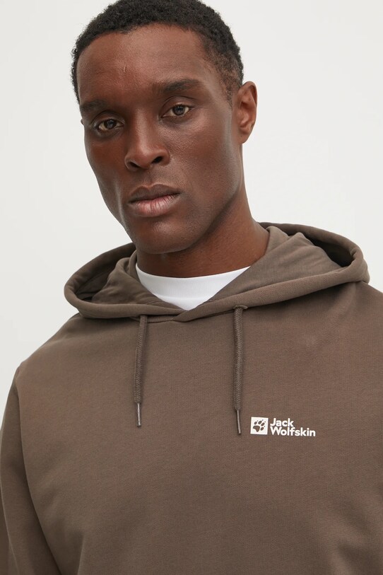 Хлопковая кофта Jack Wolfskin Essential коричневый A63872