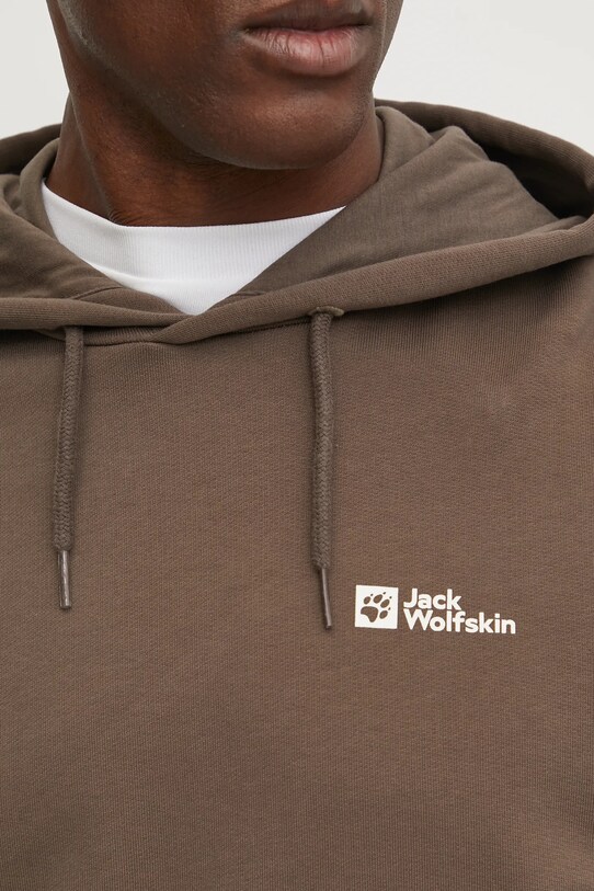 Хлопковая кофта Jack Wolfskin Essential A63872 коричневый