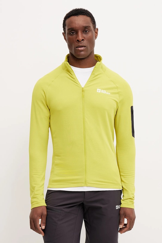 Sportovní mikina Jack Wolfskin Prelight nášivka zelená A63789