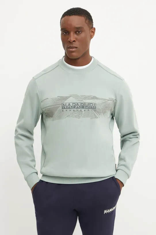 Памучен суичър Napapijri B-Vanni памук зелен NP0A4IC8G1X1