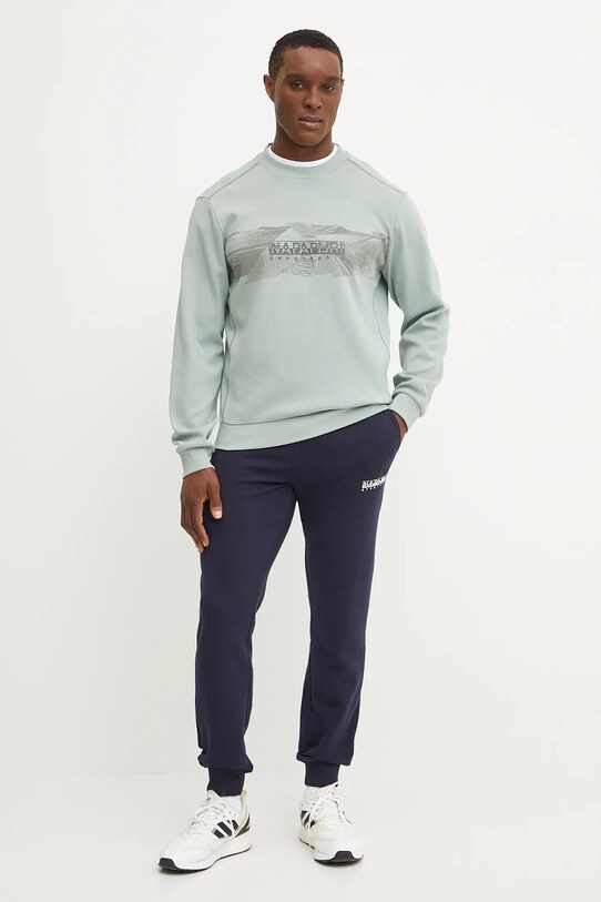 Памучен суичър Napapijri B-Vanni NP0A4IC8G1X1 зелен SS25