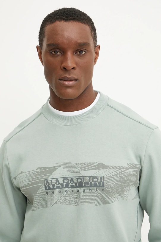 Памучен суичър Napapijri B-Vanni зелен NP0A4IC8G1X1