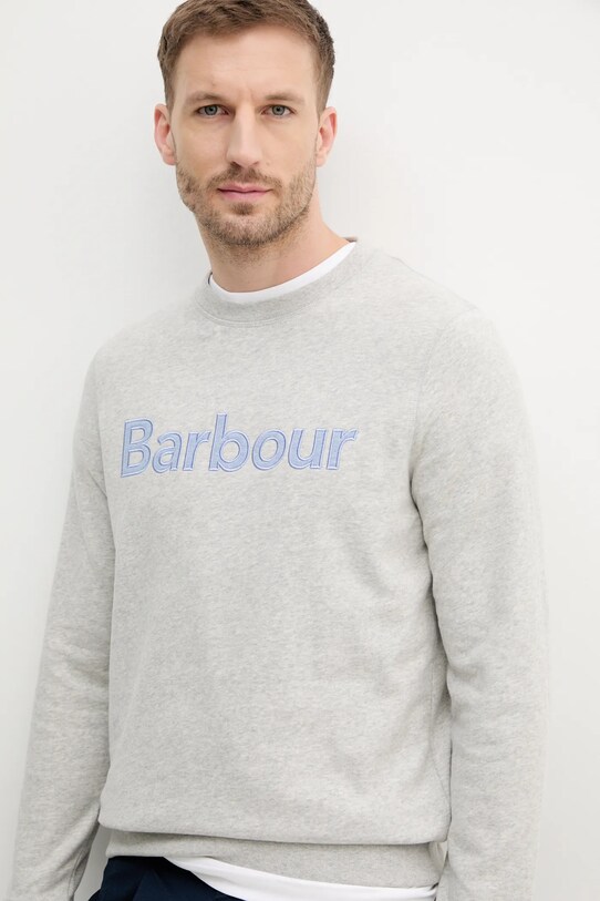 Barbour hanorac de bumbac Pique Applique Crew Sweatshirt gri MOL0670