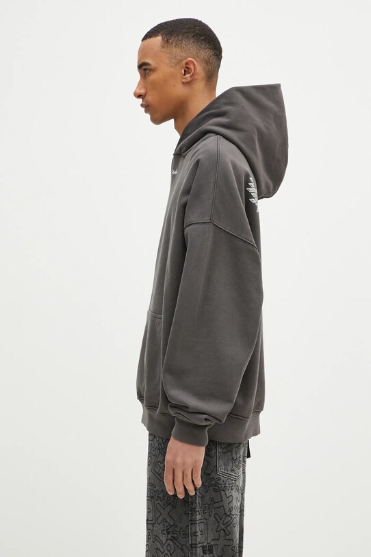 Bavlněná mikina KSUBI Eagle Ekcess MPS25FL009 šedá SS25