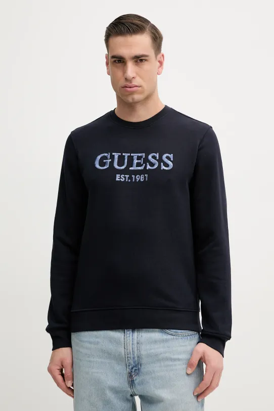 Pulover Guess BEAU Našitek mornarsko modra M5GQ08.KCN01