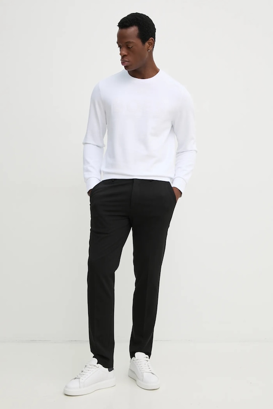 BOSS hanorac de bumbac 50536797 alb SS25