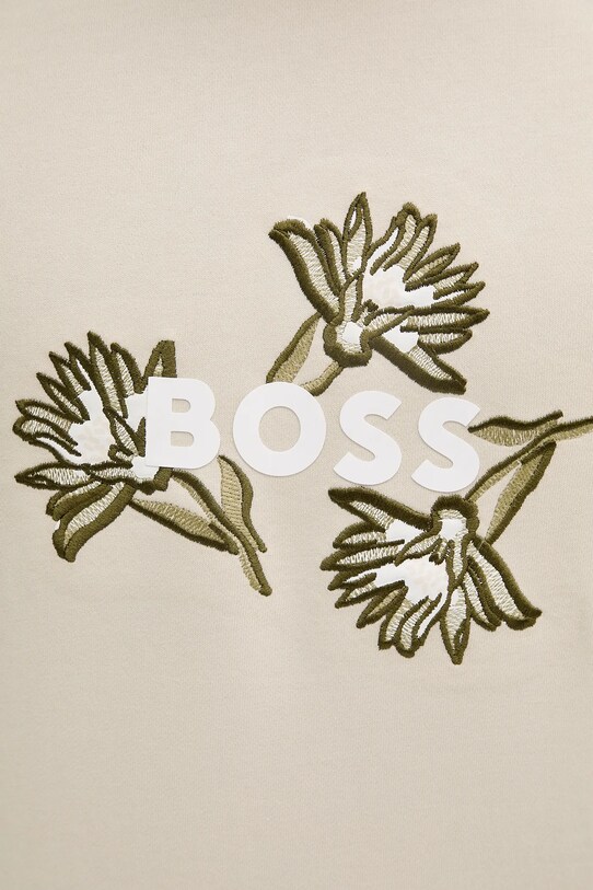 Bavlněná mikina BOSS 50536797 béžová